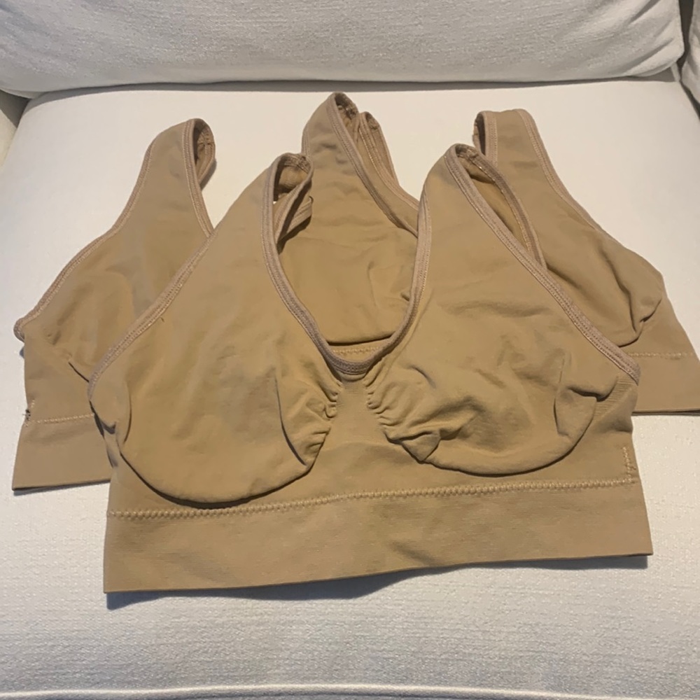 3 Tan bralettes